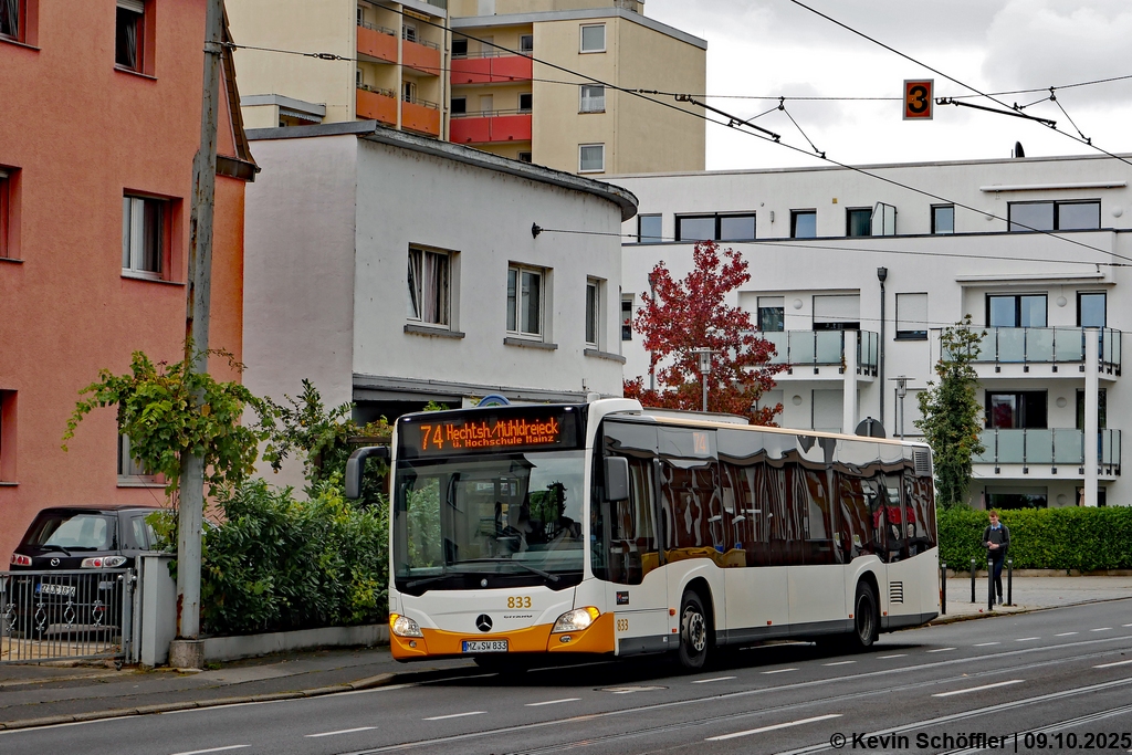 Wagen 833 | MZ-SW 833 | Gonsenheim Elbestraße | 09.10.2025