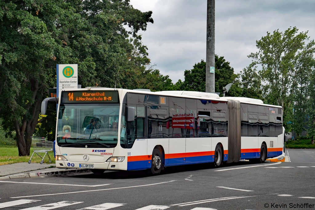 Wagen 995 | WI-QM 195 | Biebrich Äppelallee-Center | 01.07.2021