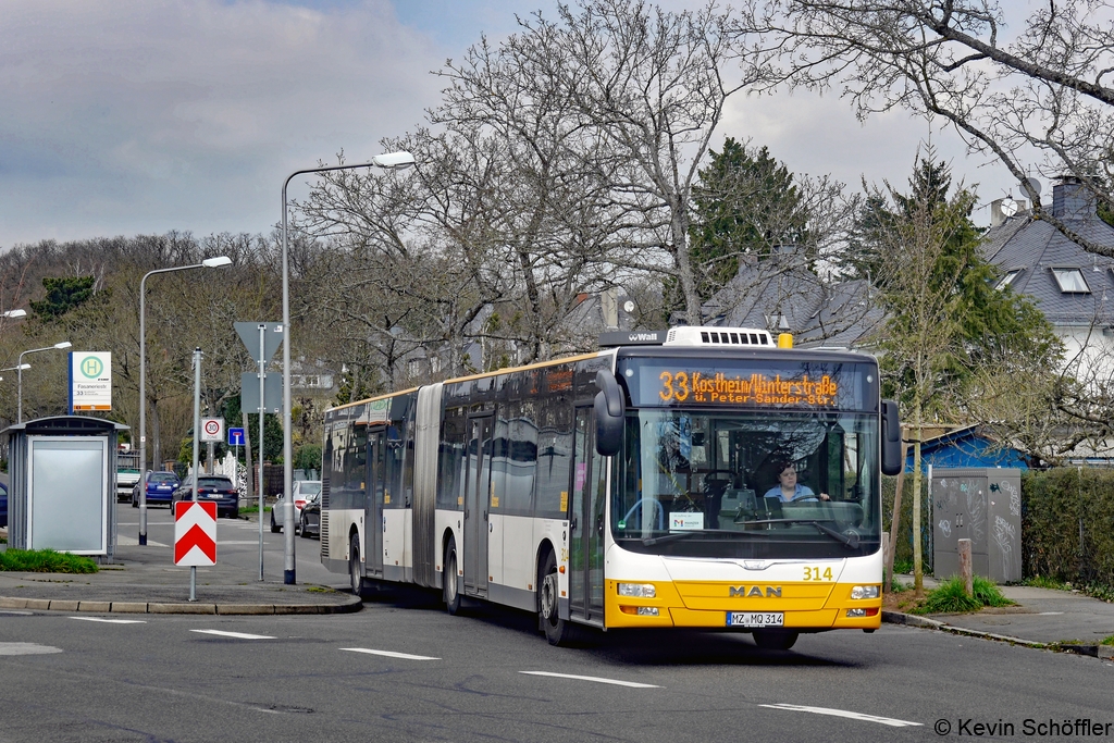 Wagen 314 | MZ-MQ 314 | Wiesbaden Fasaneriestraße | 19.03.2020