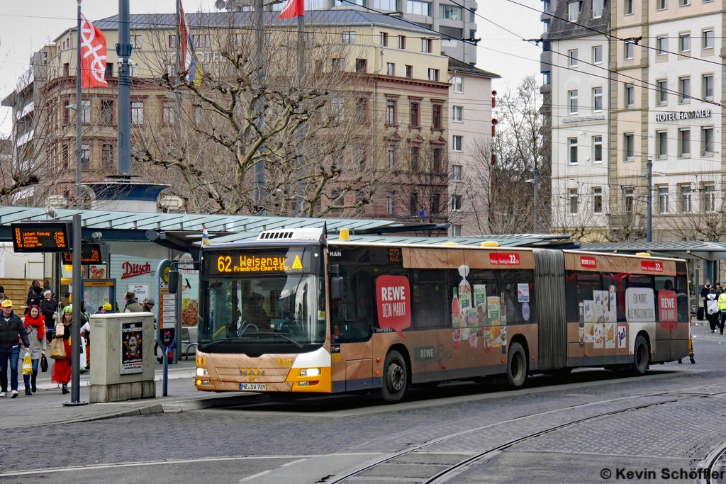 Wagen 739 | MZ-SW 739 | Mainz, Hauptbahnhof (Haltestelle G) | 12.02.2018