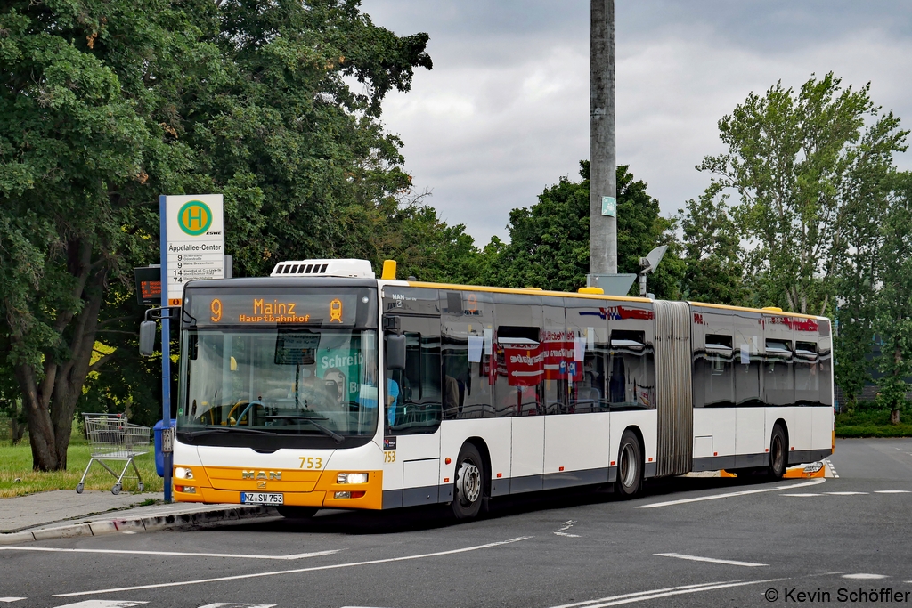 Wagen 753 | MZ-SW 753 | Biebrich Äppelallee-Center | 01.07.2021