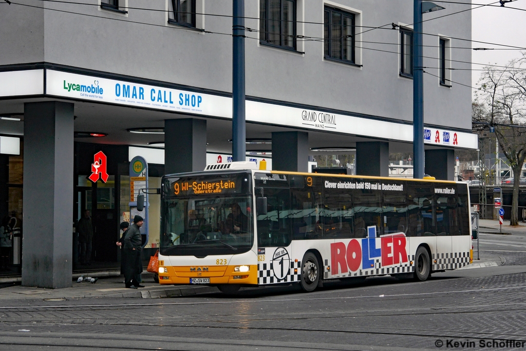 Wagen 823 | MZ-SW 823 | Mainz Hauptbahnhof, Bussteig H | 10.12.2017