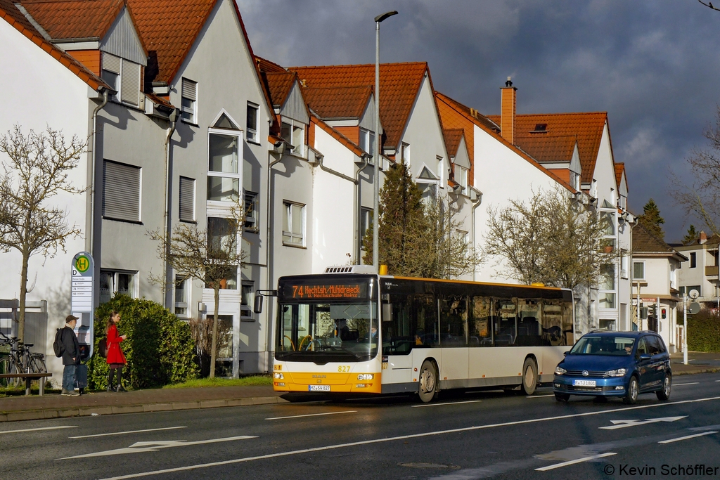 Wagen 827 | MZ-SW 827 | Gonsenheim Mainzer Straße | 23.12.2019