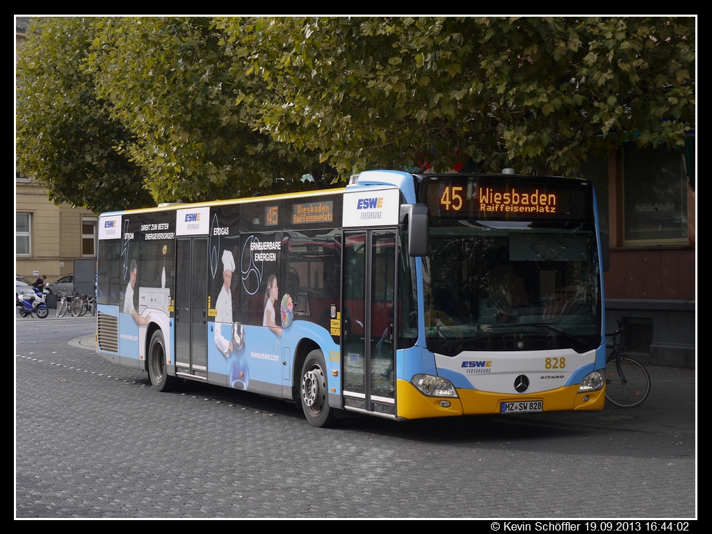 MZ-SW 828 Mainz Hauptbahnhof (Haltestelle T) 19.09.2013