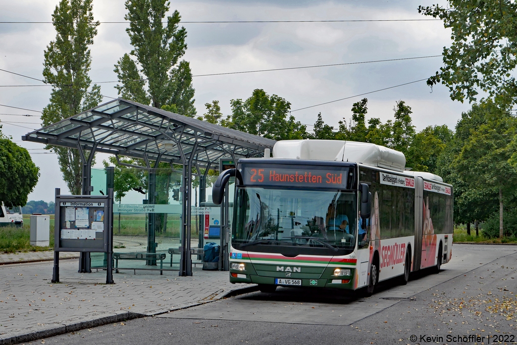 Wagen 3568 | A-VG 568 | Haunstetten Inninger Straße P+R | 18.08.2022