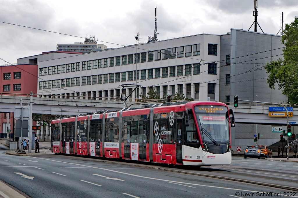 EVAG Erfurt | Wagen 802 | Mainz Alicenbrücke | 15.08.2022