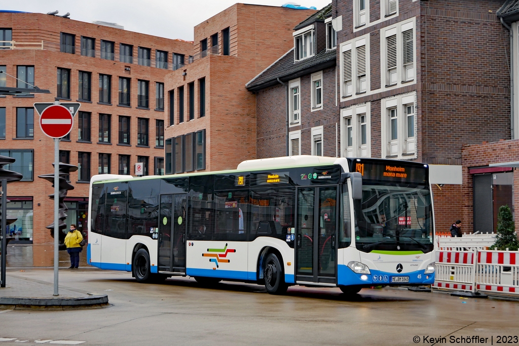 Wagen 45 | ME-BM 1845 | Monheim Busbahnhof | 19.02.2023