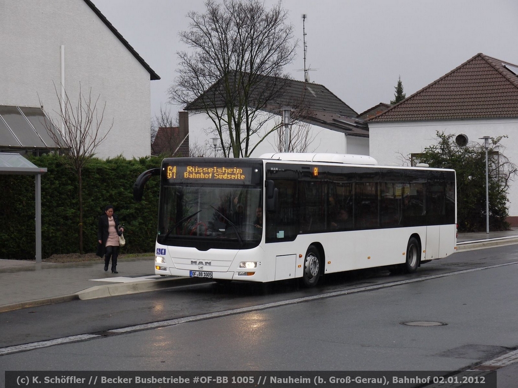 OF-BB 1005 Nauheim (b. Groß-Gerau) Bahnhof 02.01.2012