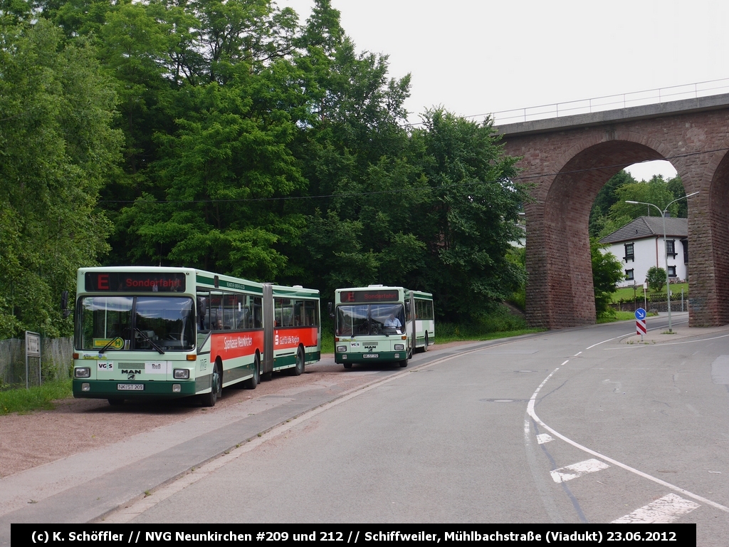 NK-ST 209 + NK-ST 212 Schiffweiler Mühlbachstraße (Viadukt) 23.06.2012