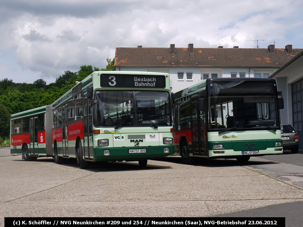 NK-ST 209 + NK-ST 254 Neunkirchen NVG-Betriebshof 23.06.2012