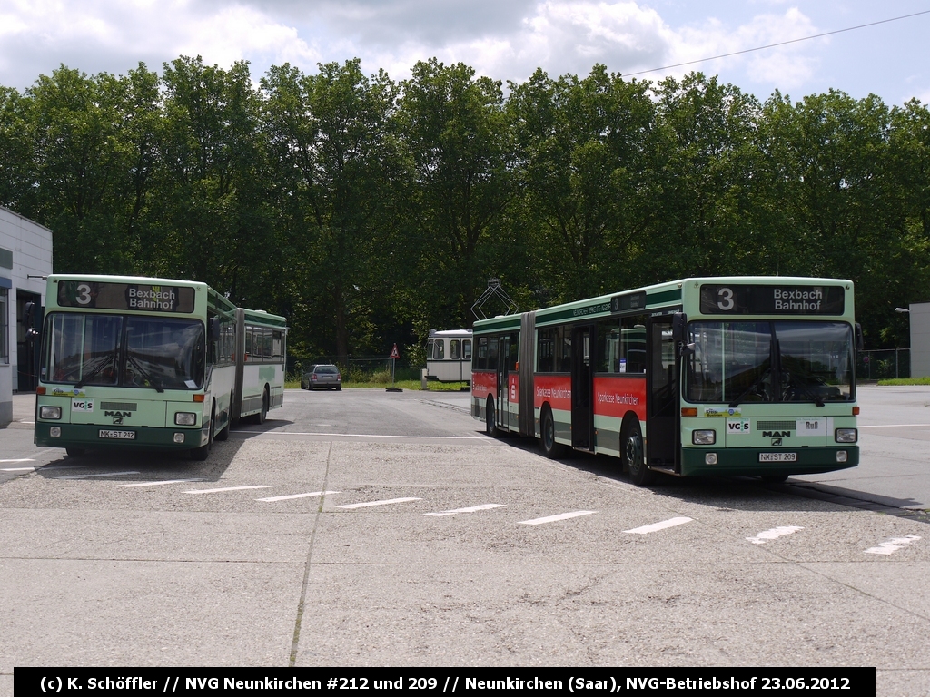 NK-ST 212 + NK-ST 209 Neunkirchen NVG-Betriebshof 23.06.2012