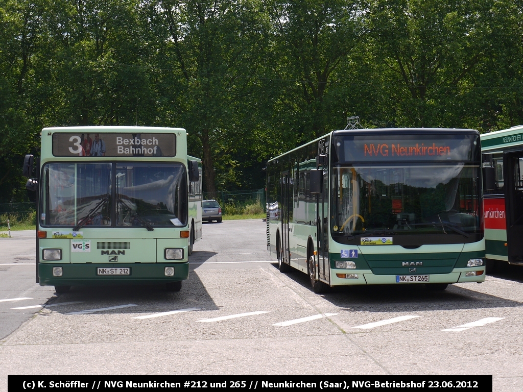 NK-ST 212 + NK-ST 265 Neunkirchen NVG-Betriebshof 23.06.2012