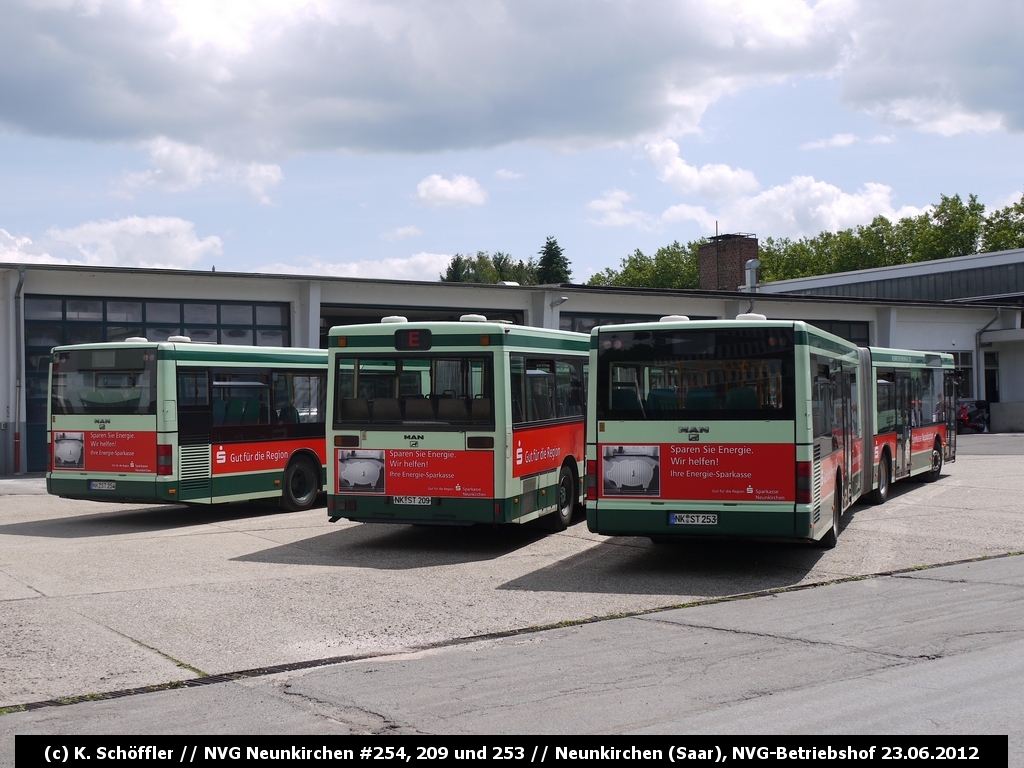 NK-ST 254 + NK-ST 209 + NK-ST 253 Neunkirchen NVG-Betriebshof 23.06.2012