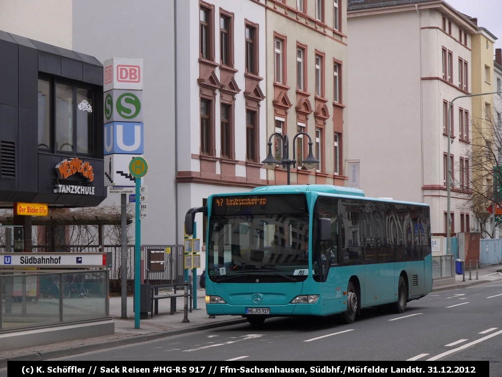 HG-RS 917 Sachsenhausen Südbahnhof/Mörfelder Landstraße 31.12.2012