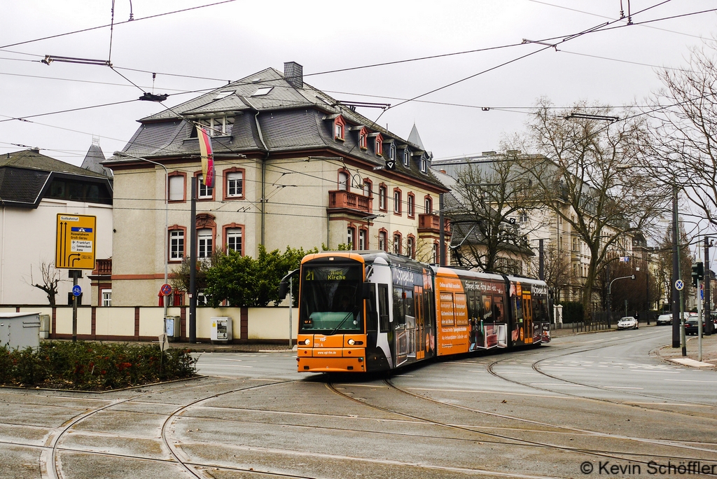 Tw 201 Sachsenhausen Stresemannallee/Gartenstraße 12.01.2017