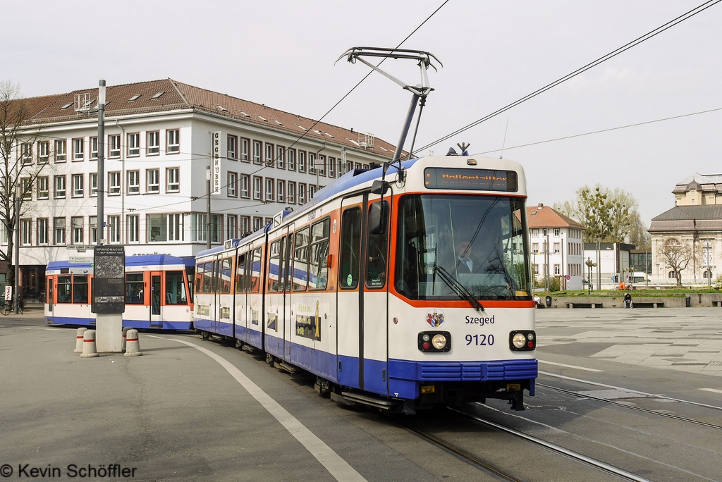 Tw 9120+Beiwagen 9426 Darmstadt Ernst-Ludwig-Straße 01.04.2017