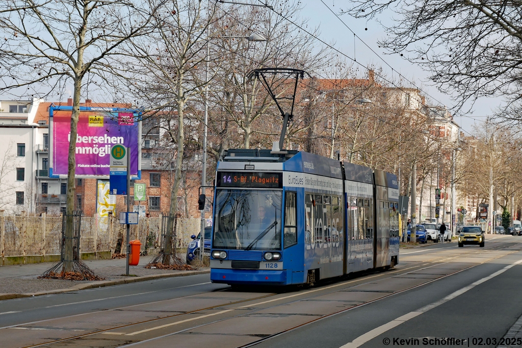 Wagen 1128 | Plagwitz Karl-Heine-Str./Gießerstraße | 02.03.2025