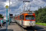 Tw 102 + Beiwagen Fechenheim Hugo-Junkers-Straße/Schleife 20.08.2017